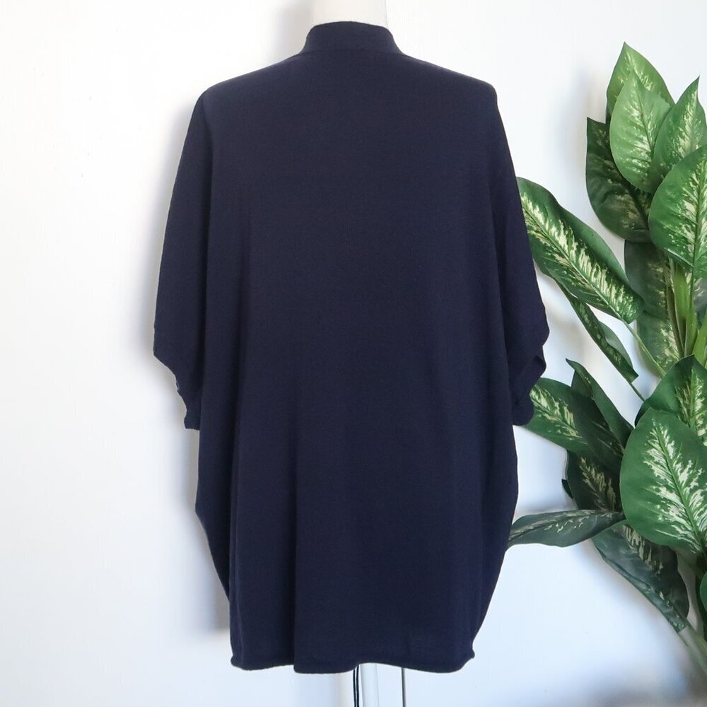 Jigsaw Navy Blue Knit Wool Cashmere Angora Button Front V-neck Sweater Cardigan - Picture 8 of 11